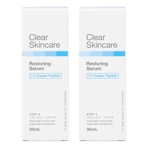 Clear Skincare Restoring Serum with 1% Copper Peptide 30mL Pack of 2