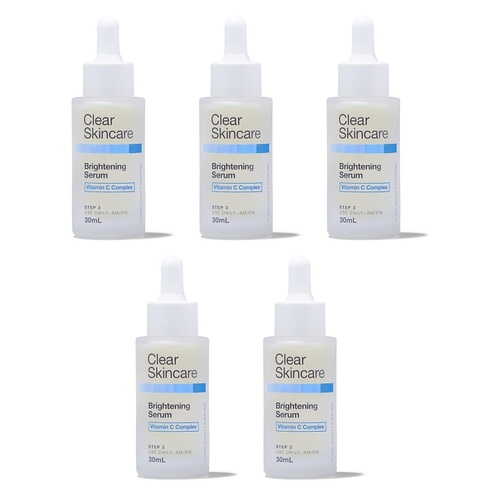 Clear Skincare Brightening Serum with Vitamin C Complex 30mL Pack of 5