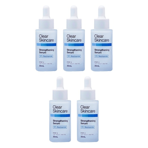 Clear Skincare Strengthening Serum with 10% Niacinamide 30mL Pack of 5