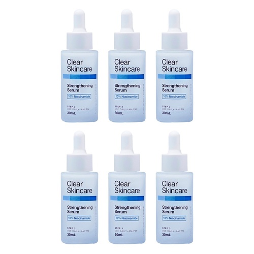 Clear Skincare Strengthening Serum with 10% Niacinamide 30mL Pack of 6