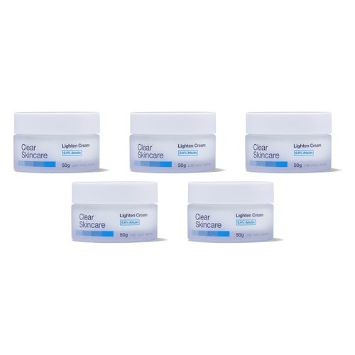 Clear Skincare Lighten Cream with 0.4% Arbutin 50g Pack of 5
