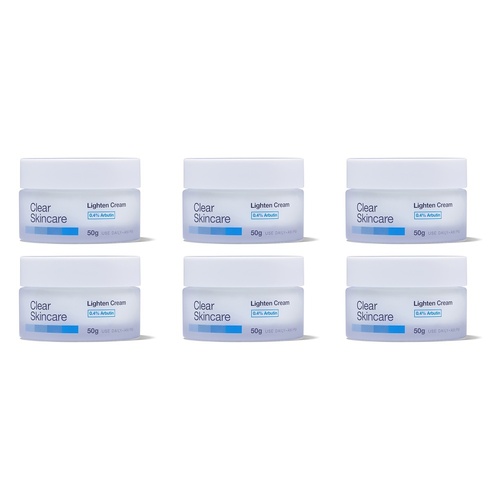 Clear Skincare Lighten Cream with 0.4% Arbutin 50g Pack of 6