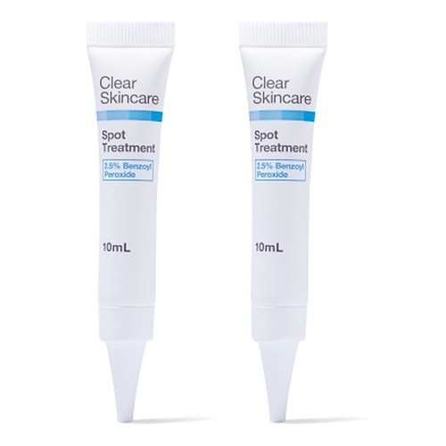 Clear Skincare Spot Treatment with 2% Benzoyl Peroxide 10mL Pack of 2