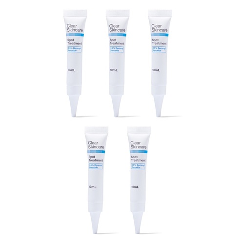 Clear Skincare Spot Treatment with 2% Benzoyl Peroxide 10mL Pack of 5