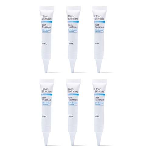 Clear Skincare Spot Treatment with 2% Benzoyl Peroxide 10mL Pack of 6