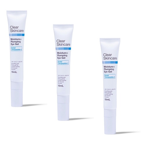 Clear Skincare Moisture+ Plumping Eye Gel with Acetyl Tetrapeptide-5 Pack of 3