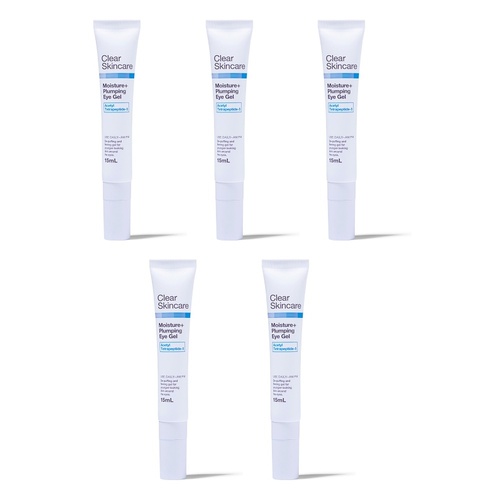 Clear Skincare Moisture+ Plumping Eye Gel with Acetyl Tetrapeptide-5 Pack of 5