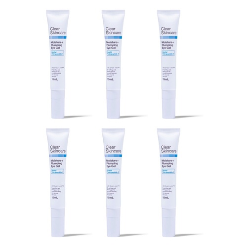 Clear Skincare Moisture+ Plumping Eye Gel with Acetyl Tetrapeptide-5 Pack of 6