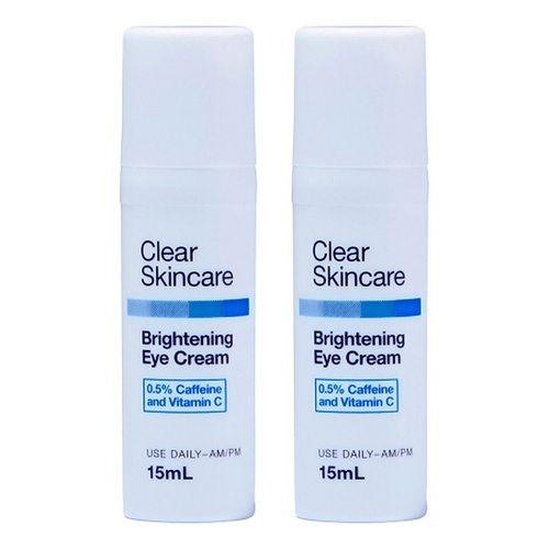 Clear Skincare Brightening Eye Cream with 0.5% Caffeine and Vitamin C Pack of 2