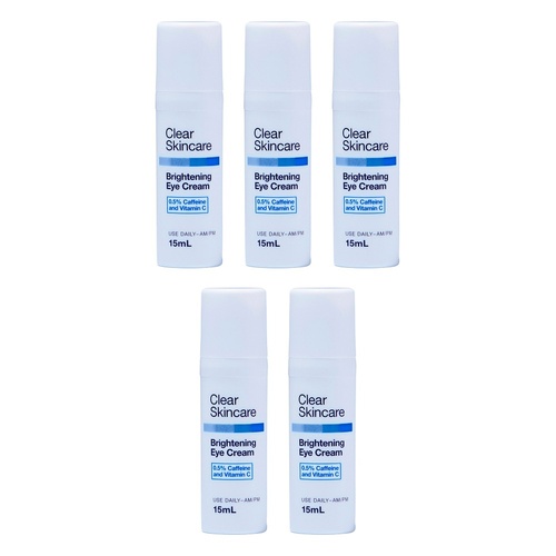 Clear Skincare Brightening Eye Cream with 0.5% Caffeine and Vitamin C Pack of 5