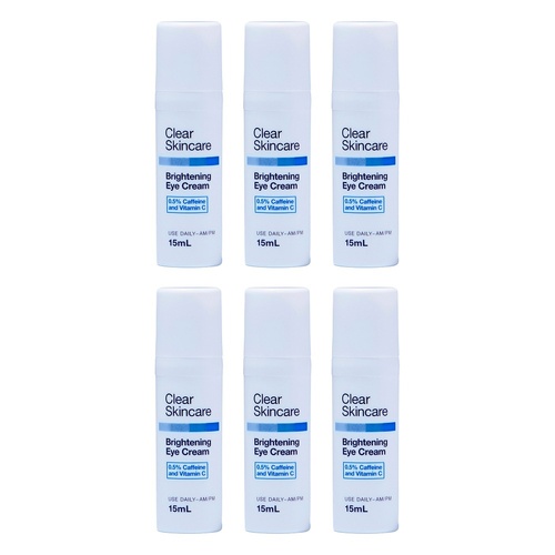 Clear Skincare Brightening Eye Cream with 0.5% Caffeine and Vitamin C Pack of 6