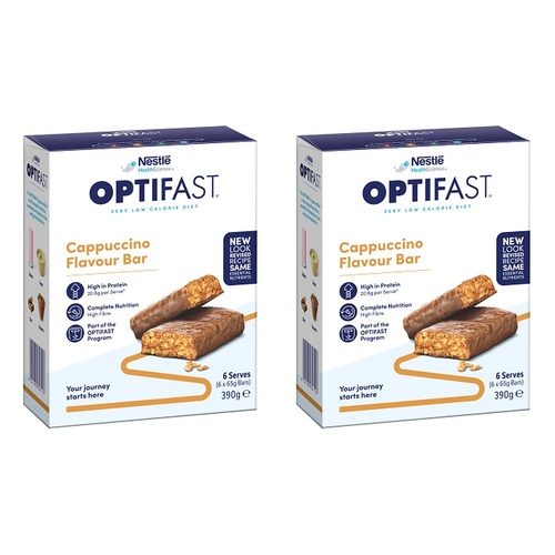 Optifast VLCD Cappuccino Flavour Bar 6 Pack Bundle of 2