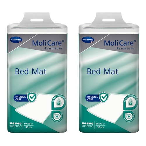 MoliCare Premium Bed Mat 5 Drops 60 x 90cm 30 Pack x 4 Bundle of 2