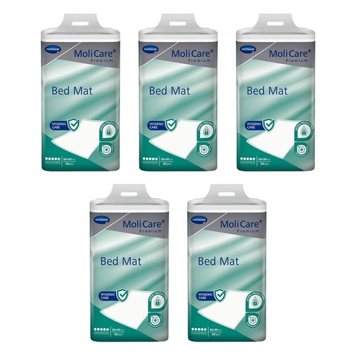 MoliCare Premium Bed Mat 5 Drops 60 x 90cm 30 Pack x 4 Bundle of 5