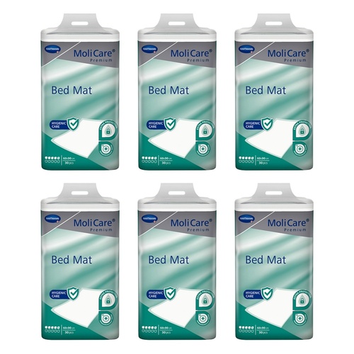 MoliCare Premium Bed Mat 5 Drops 60 x 90cm 30 Pack x 4 Bundle of 6