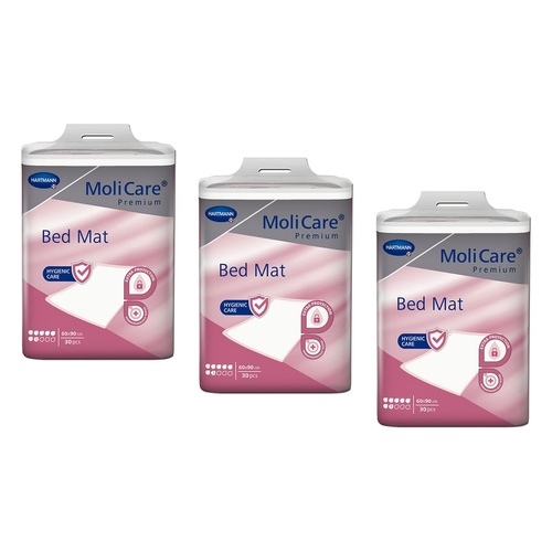 MoliCare Premium Bed Mat 7 Drops 60 x 960cm 25 Pack x 4 Bundle of 3
