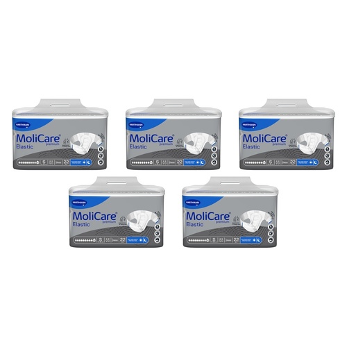 MoliCare Premium Elastic 10 Drops Small 22 Pack x 3 Bundle of 5