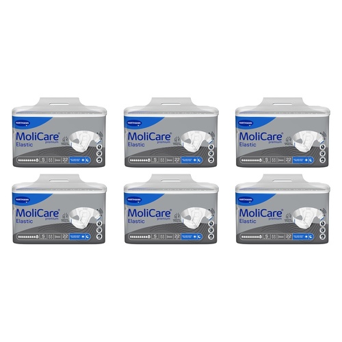 MoliCare Premium Elastic 10 Drops Small 22 Pack x 3 Bundle of 6