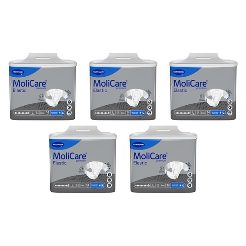 MoliCare Premium Elastic 10 Drops Large 14 Pack x 4 Bundle of 5