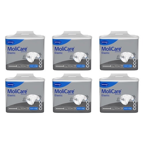 MoliCare Premium Elastic 10 Drops Large 14 Pack x 4 Bundle of 6