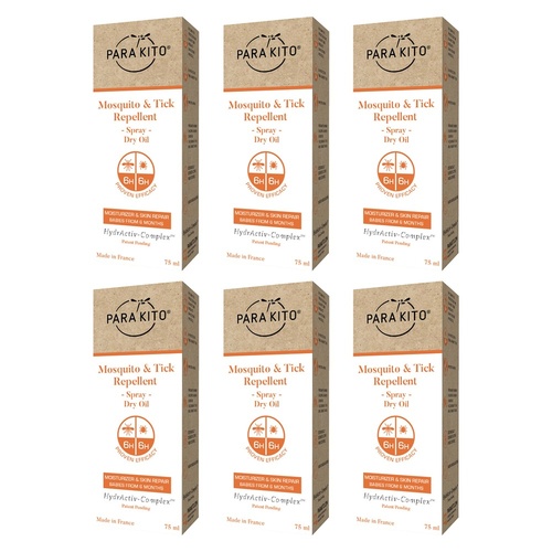 Para'Kito Family Mosquito Repellent Spray 75mL Pack of 6