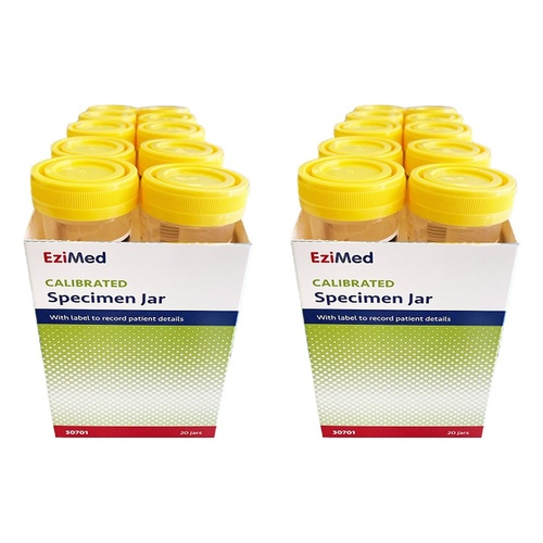 EziMed Specimen Jar Box of 20 Bundle of 2