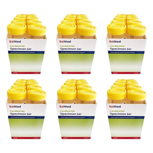 EziMed Specimen Jar Box of 20 Bundle of 6