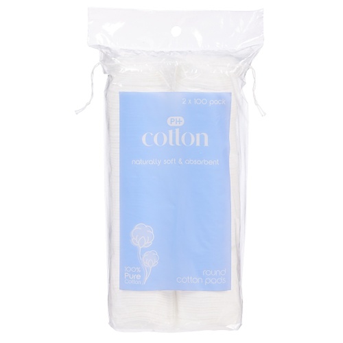 Pharmacy Health Round Cotton Pads 2 x 100 Pack x 6