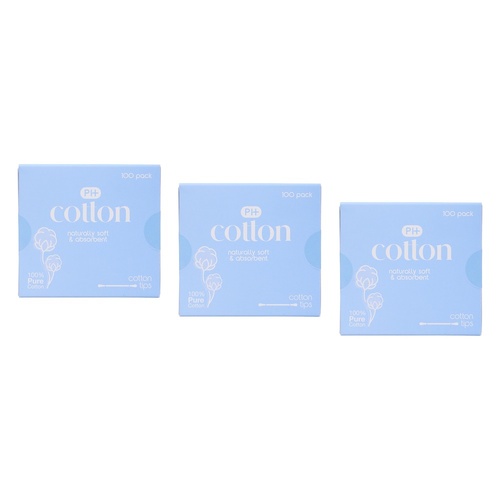 Pharmacy Health Cotton Tips 100 Pack x 6 Bundle of 3