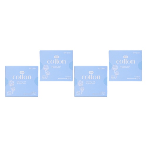 Pharmacy Health Cotton Tips 100 Pack x 6 Bundle of 4