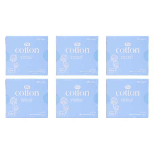 Pharmacy Health Cotton Tips 100 Pack x 6 Bundle of 6
