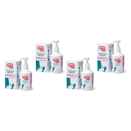 Gloup Medication Lubricant Raspberry Low Sugar Level 3 500mL Pack of 4