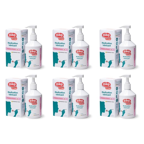 Gloup Medication Lubricant Raspberry Low Sugar Level 3 500mL Pack of 6