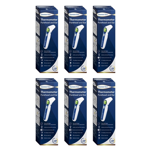 Chemists' Own Digital Infrared Forehead & Ear Thermometer Pack of 6