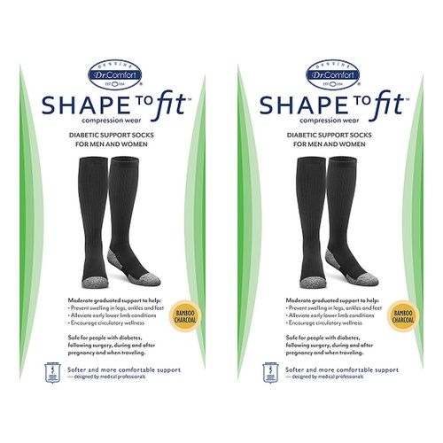 Dr Comfort Diabetic Compression Hosiery 15-20 Medium Pack of 2