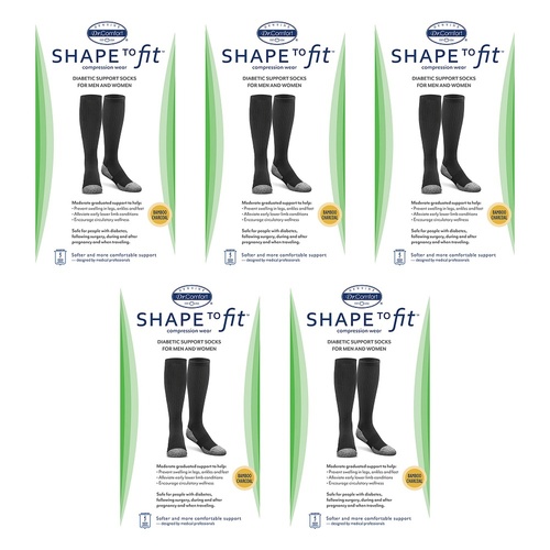 Dr Comfort Diabetic Compression Hosiery 15-20 Extra Large Pack of 5