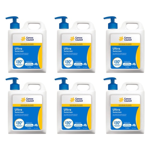 Cancer Council Ultra Sunscreen SPF 50+ 1L Pack of 6