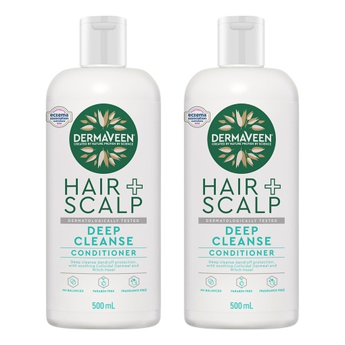 DermaVeen Hair + Scalp Deep Cleanse Conditioner 500mL Pack of 2