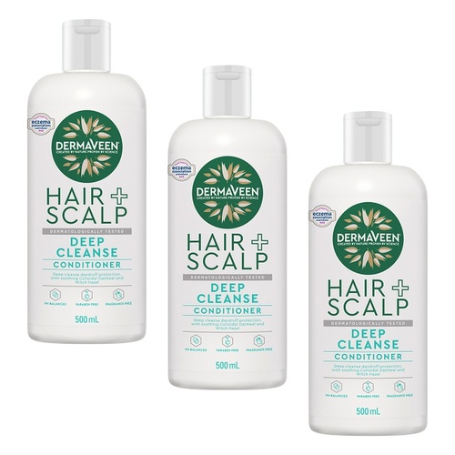 DermaVeen Hair + Scalp Deep Cleanse Conditioner 500mL Pack of 3