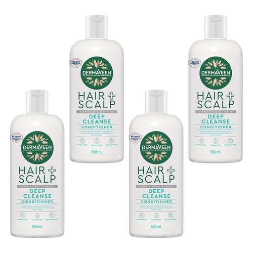 DermaVeen Hair + Scalp Deep Cleanse Conditioner 500mL Pack of 4