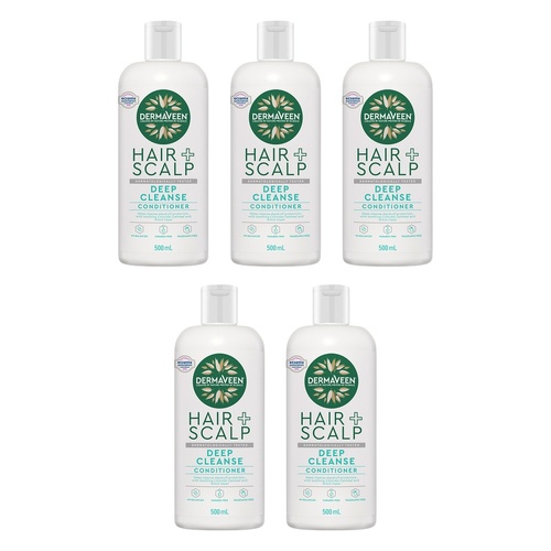 DermaVeen Hair + Scalp Deep Cleanse Conditioner 500mL Pack of 5