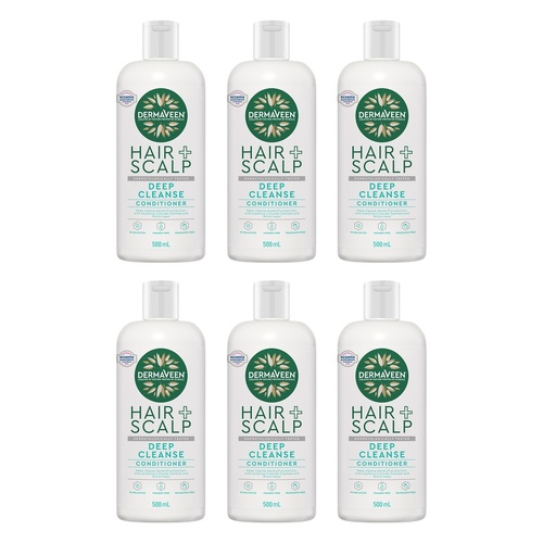 DermaVeen Hair + Scalp Deep Cleanse Conditioner 500mL Pack of 6