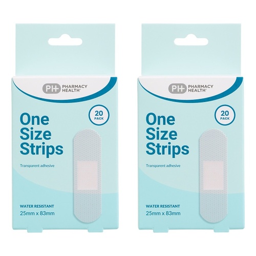 Pharmacy Health Water Resistant Strips 20 Pack Bundle of 2