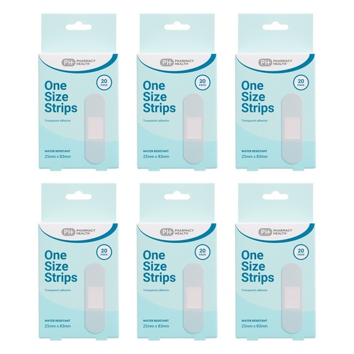 Pharmacy Health Water Resistant Strips 20 Pack Bundle of 6