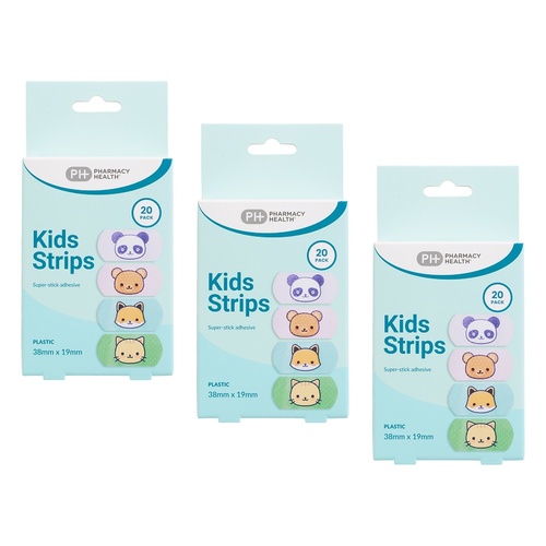Pharmacy Health Kids Strips 20 Pack Bundle of 3