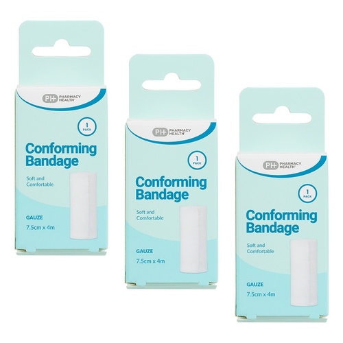 Pharmacy Health Conforming Gauze Bandage Pack of 3