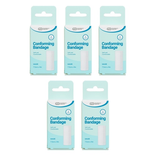 Pharmacy Health Conforming Gauze Bandage Pack of 5