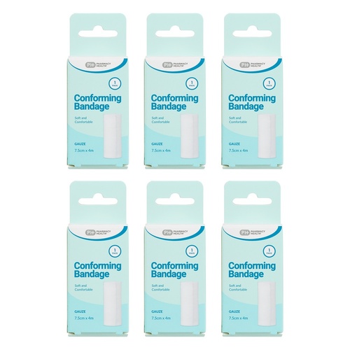 Pharmacy Health Conforming Gauze Bandage Pack of 6