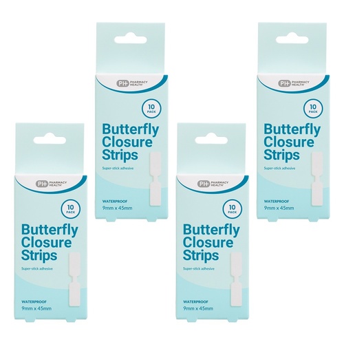 Pharmacy Health Butterfly Closure Strips 10 Pack Bundle of 4