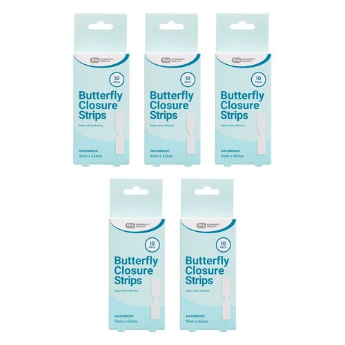 Pharmacy Health Butterfly Closure Strips 10 Pack Bundle of 5